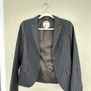 Theory Dark Gray Striped Blazer